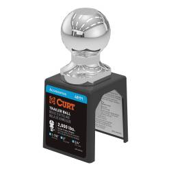 CURT - CURT 40171 1-7/8" Trailer Ball 3/4" x 3" Shank 2000 lbs Chrome Packaged - Image 1