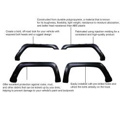 Black Horse Off Road - Black Horse FPSSI16 FENDER FLARES RIVETED Style Black for 16-18 GMC Sierra 1500 - Image 1