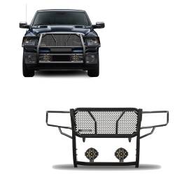 Black Horse Off Road - Black Horse RU-DORA09-B-PLB Rugged HD Grille Guard w/7.0" Black LED for RAM 1500 - Image 1