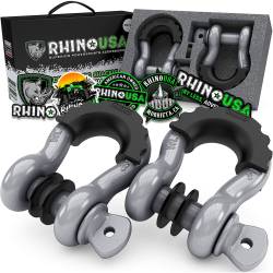 Rhino USA - Rhino USA RNO-GRY-SHACKLES 3/4" D-Ring Shackle Set 2pc Gray - Image 1