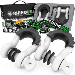 Rhino USA - Rhino USA RNO-WHT-SHACKLES 3/4" D-Ring Shackle Set 2pc White - Image 1