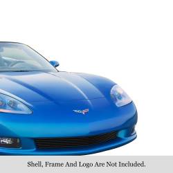 APS - APS GR03FEG68J Stainless Billet Bumper Grille Black for 06-10 Corvette Z06 - Image 1