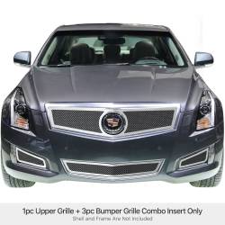 APS - APS GR01GAC11T Wire Mesh Grille Polish for 13-14 Cadillac ATS - Image 1