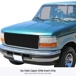 APS - APS Stainless Billet Grille Black 92-96 Ford F-Series/Bronco GR06HEJ07J - Image 1