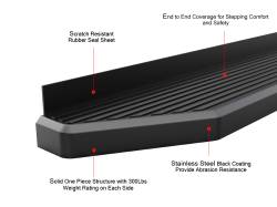 APS - APS IB06RJJ3H H-Series Running Boards Black 99-16 Ford Super Duty Extended - Image 5
