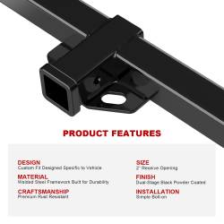 APS - APS Class III 2" Trailer Receiver Hitch 99-17 Honda Odyssey HT24CJJ68 - Image 5