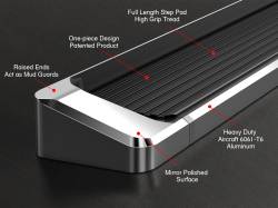 APS - APS IB03RJJ4A IRunning Running Boards Polished for 99-06 Silverado/Sierra Ext - Image 4