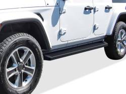 APS - APS IRunning Running Boards Black for 18-25 Wrangler JL 4DR IB10RAA1B - Image 1