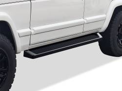 APS - APS IRunning Running Boards Black for 84-01 Cherokee XJ 4DR IB10RBA7B - Image 1