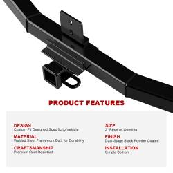 APS - APS HT24CBH40 Class III 2" Trailer Receiver Hitch for 06-14 Honda Ridgeline - Image 5