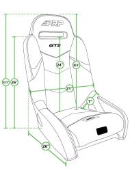 PRP - PRP A7301-PORXP-C50S-203 GT3 Suspension Seats for Polaris RZR 570/800/900 Pair - Image 2