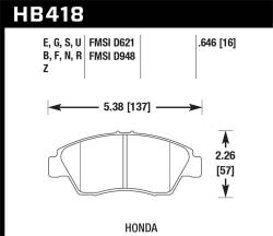 Hawk Performance - Hawk Performance Blue 9012 Motorsports Brake Pads HB418E.646 - Image 1