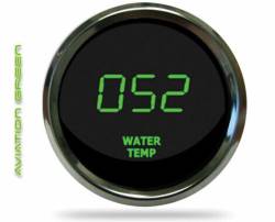 Intellitronix - Intellitronix MS9113G LED Digital Water Temp Gauge 2-1/16" 50 350 Chrome Green - Image 1
