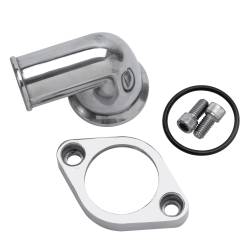 Edelbrock - Edelbrock 4818 90-DEG Polished Aluminum Waterneck for Chevy 4.3L V6 & Chevy V8 - Image 1