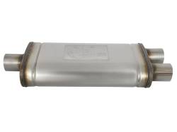 aFe Power - aFe 49M00009 2.5" Muffler 2.5" Center Inlet/Dual Outlet 18"L x 9"W x 4"H Body - Image 2
