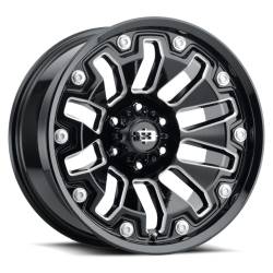 Vision Wheel 362 Armor 20x9 5x5.5 12mm Gloss Black/Milled 362-2985GBMS12