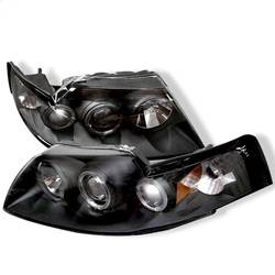 Spyder Auto - Spyder Auto 5010445 Black/Clear Halo Projector Headlights for 99-04 Ford Mustang - Image 1