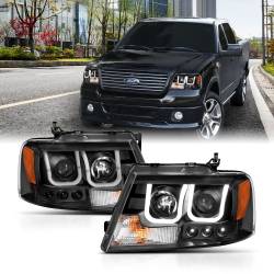 Anzo USA - Anzo USA 111288 Projector Headlight Set w/U-Bar Halo Black for Ford F150 - Image 2