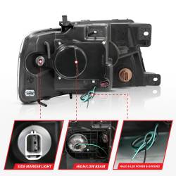 Anzo USA - Anzo USA 111288 Projector Headlight Set w/U-Bar Halo Black for Ford F150 - Image 5