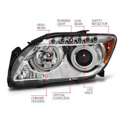 Anzo USA - Anzo USA 121120 Projector Headlight Set w/CCFL Halo Chrome for 05-10 Scion TC - Image 4
