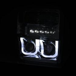 Anzo USA - Anzo USA 111305 Projector Headlight Set w/U-Bar Halo Black Ford Super Duty - Image 3