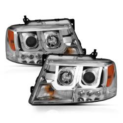Anzo USA - Anzo USA 111287 Projector Headlight Set w/U-Bar Halo Chrome 04-08 Ford F150 - Image 2