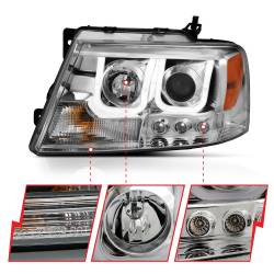 Anzo USA - Anzo USA 111287 Projector Headlight Set w/U-Bar Halo Chrome 04-08 Ford F150 - Image 3