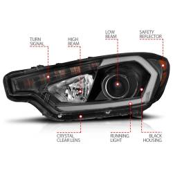 Anzo USA - Anzo USA 121562 Projector Headlight Set for 14-16 Forte - Image 4