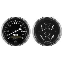 AutoMeter - AutoMeter 1700 Old Tyme Black 2Pc Quad/Speedometer Kit 240-33 Ohm 3-3/8" - Image 1
