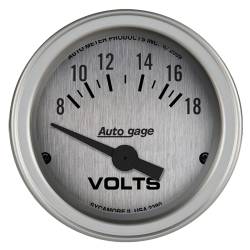 AutoMeter - AutoMeter 2380 Autogage Air Core Silver Voltmeter Gauge 8-18V 2-1/16" - Image 1