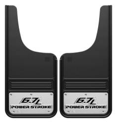 Gatorback - Gatorback 12"x26" Cut-Style Black Mud Flaps Powerstroke Logo GA1226CUTP-2 - Image 1