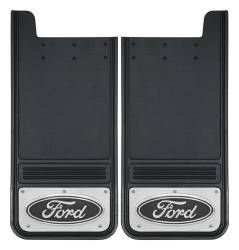 Gatorback - Gatorback 12"x26" Universal Black Mud Flaps Ford Oval Logo GA1226F - Image 1
