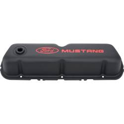 Ford Performance Parts - Ford Performance 302-101 Tall Valve Covers Steel Black/Red Mustang Logo for SBF - Image 1