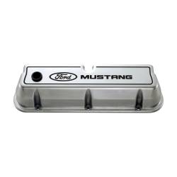 Ford Performance Parts - Ford Perf. 302-030 Tall Valve Covers Die Cast Polished/Red Recessed Logo for SBF - Image 1