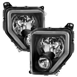 Spyder Auto - Spyder Auto 9053023 Black Crystal Headlights w/Light Bar for 08-12 Jeep Liberty - Image 1