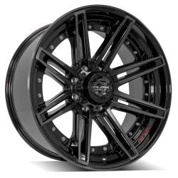 4PLAY - 4PLAY Wheels 4P08-22100-8170-24BBT 4P08 22x10 8x170 -24mm Gloss Black/Brushed - Image 1