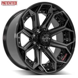 4PLAY - 4PLAY Wheels 4P80R-22100-8170-24BBT 4P80R 22x10 8x170 -24mm Gloss Black/Machine - Image 1