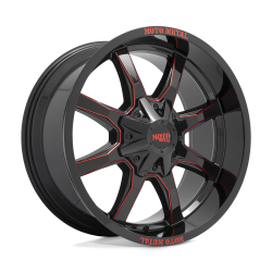 Moto Metal - Moto Metal MO970210873C18N MO970 20x10 8x170 -18mm Gloss Black/Red - Image 1