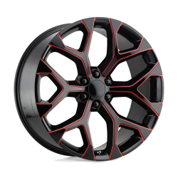 Performance Replicas - Performance Replicas PR176 24x10 6x5.5 24mm Gloss Black/Red 176MR-2415824 - Image 1