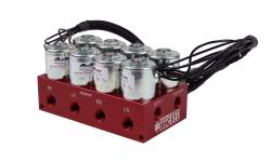 Ridetech - Ridetech 31937400 4-Way Air Valve Assembly Aluminum Red Anodized Each - Image 1