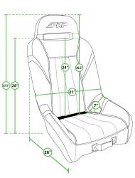 PRP - PRP A5701-PORXP-C50S-203 GT/SE Suspension Seats for Polaris RZR 570/800/900 Pair - Image 2