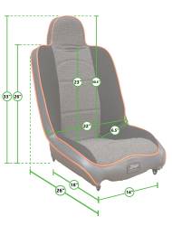 PRP - PRP A140110-C23-50 Daily Driver High Back Seats Kit for 97-02 Wrangler TJ Pair - Image 2