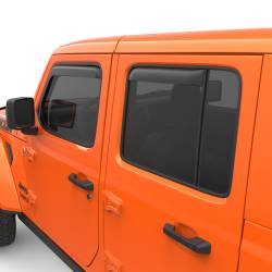 EGR - EGR 575255 Fr/Rr In-Channel Window Visors Black for 18-24 Jeep JL/JT 4DR - Image 1