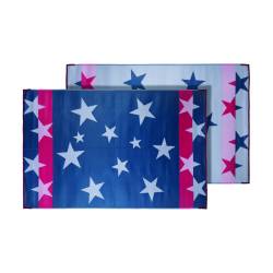 Faulkner - Faulkner 68865 Reversible RV Patio Mat Stars N' Stripes Design 68"x36" - Image 1