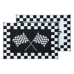 Faulkner - Faulkner 48707 Reversible RV Patio Mat Finish Line Design 6'x9' - Image 1