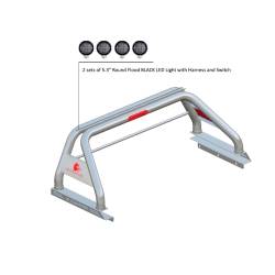 Black Horse Off Road - Black Horse RB09SS-PLFB Classic Roll Bar w/5.3" LED's for 20-25 Jeep Gladiator - Image 2