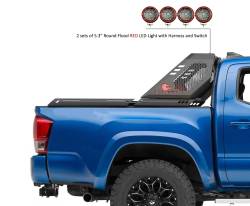 Black Horse Off Road - Black Horse VIRB06B-PLFR Vigor Roll Bar w/5.3" RED LED Blk 05-24 Toyota Tacoma - Image 2
