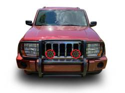 Black Horse Off Road - Black Horse 17A081000MA-PLR Black Grille Guard w/LED for 06-10 Jeep Commander - Image 2