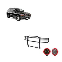 Black Horse Off Road - Black Horse 17BH23MA-PLR Black Grille Guard w/LED for Dodge Dakota/Durango - Image 1