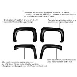 Black Horse Off Road - Black Horse FPSSI07 FENDER FLARES RIVETED Style Black 07-14 Silverado 1500-3500 - Image 1